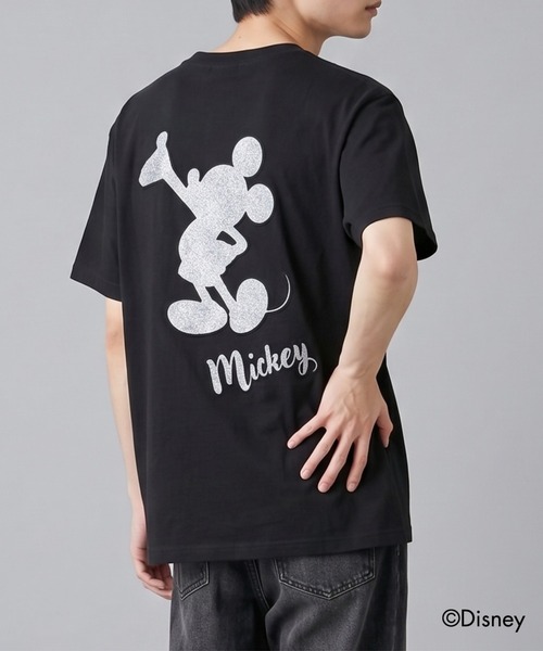 Disney（ディズニー） tシャツ ラメエンボスビッグTシャツ メンズ