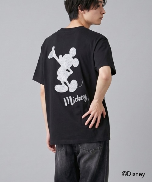 Disney（ディズニー） tシャツ ラメエンボスビッグTシャツ メンズ