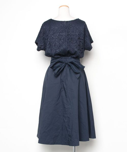 「BLUE LABEL CRESTBRIDGE」 ドッキングワンピース 38 ネイビー レディースの画像