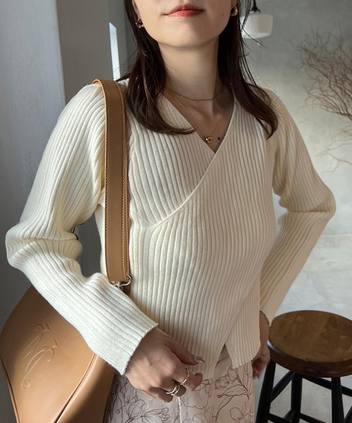 「one after another NICE CLAUP」 長袖ニット FREE アイボリー レディース_画像6