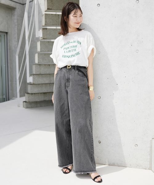 「SLOBE IENA」 デニムパンツ 38 ライトグレー レディース_画像2