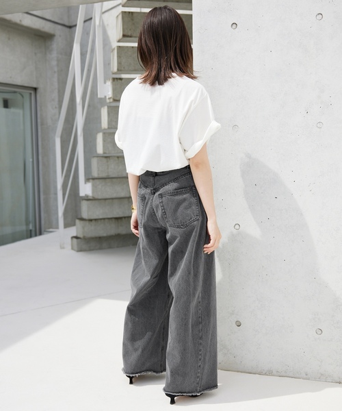 「SLOBE IENA」 デニムパンツ 38 ライトグレー レディース_画像5