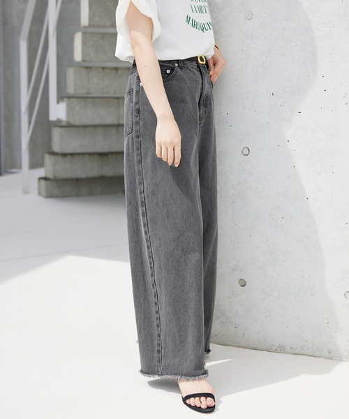 「SLOBE IENA」 デニムパンツ 38 ライトグレー レディース_画像8
