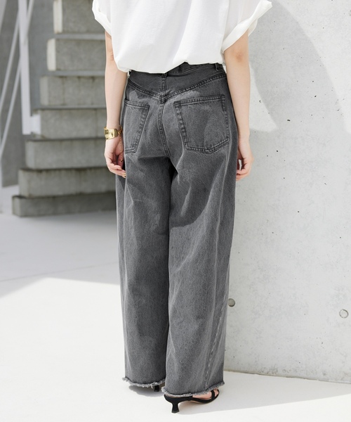 「SLOBE IENA」 デニムパンツ 38 ライトグレー レディース_画像9