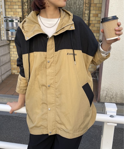 「KANGOL SPORT」 ナイロンブルゾン L ベージュ レディース_画像2