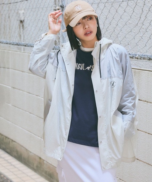 「KANGOL SPORT」 ナイロンブルゾン L ベージュ レディース_画像5