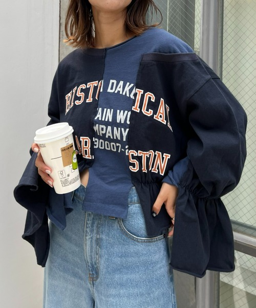 etsinta（エシンタ） 長袖カットソー ONE SIZE ネイビー レディース