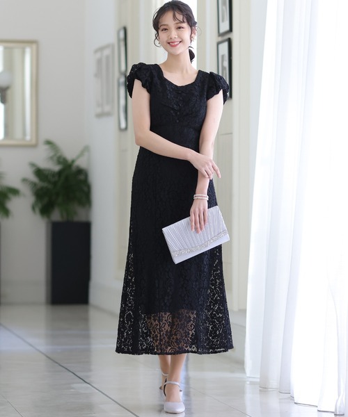 「PourVous」 半袖ワンピース M ネイビー レディース_画像5