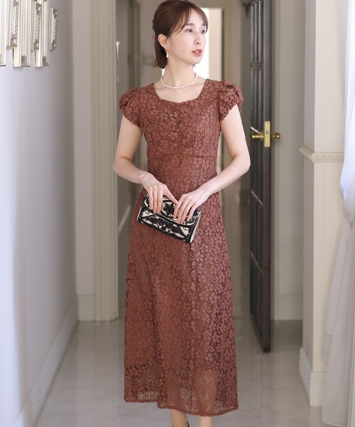 「PourVous」 半袖ワンピース M ネイビー レディース_画像6