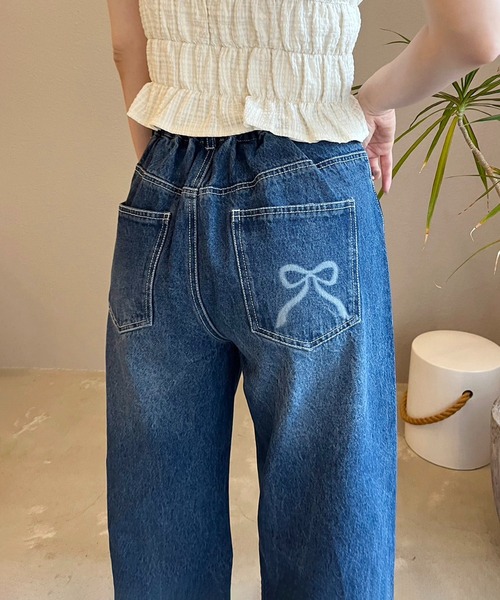 「one after another NICE CLAUP」 デニムパンツ SMALL ブルー レディース_画像2
