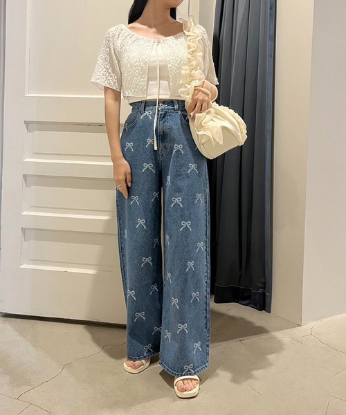 「one after another NICE CLAUP」 デニムパンツ SMALL ブルー レディース_画像7