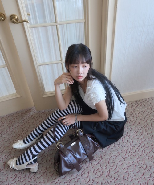 Smyeon ハンドバッグ Belt detail handbag/ベルトデザインハンドバッグ