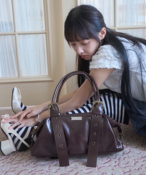 Smyeon ハンドバッグ Belt detail handbag/ベルトデザインハンドバッグ