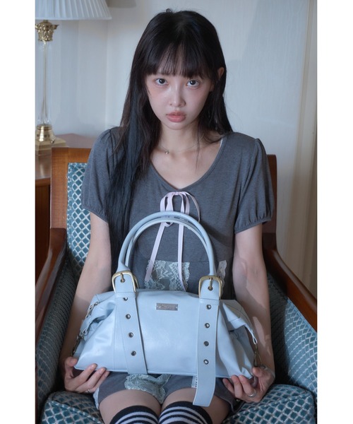 Smyeon ハンドバッグ Belt detail handbag/ベルトデザインハンドバッグ