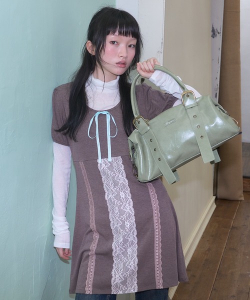 smyeon ベルトデザインハンドバッグ　ダークブラウン Smyeon ハンドバッグ Belt detail handbag/ベルトデザインハンドバッグ