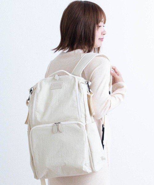 マザーズバッグ マザーズリュック(23L) WEEKEND 2層式 整理しやすい 2フロア 大容量の画像