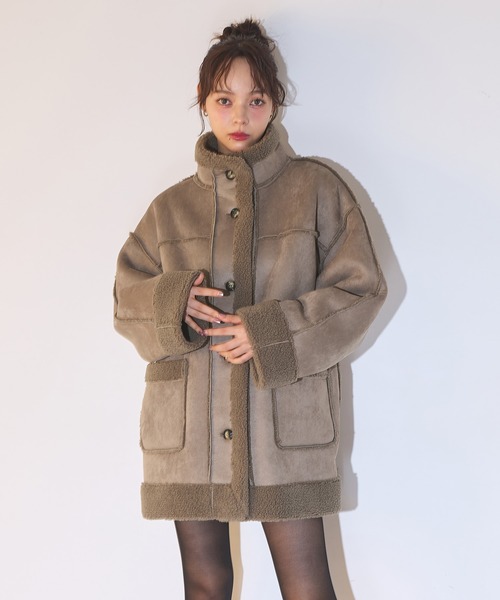 SOELA（ソエラ） ムートンコート ボアコート リバーシブルボアムートン