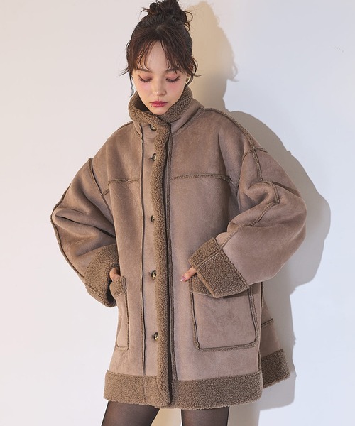 SOELA（ソエラ） ムートンコート ボアコート リバーシブルボアムートン
