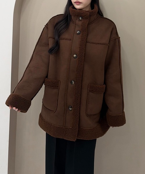 SOELA（ソエラ） ムートンコート ボアコート リバーシブルボアムートン