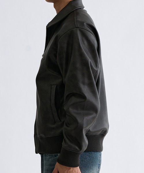 ブルゾン アウター Double Zip-Like Leather Blouson／ダブルジップ