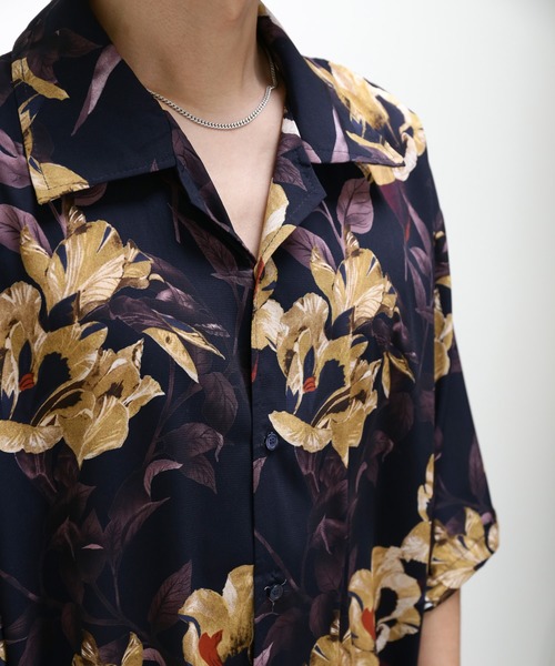 minsobi 花柄 半袖シャツ ブラック minsobi シャツ 花柄シャツ 半袖 メンズ : ZOZOTOWN Yahoo!店