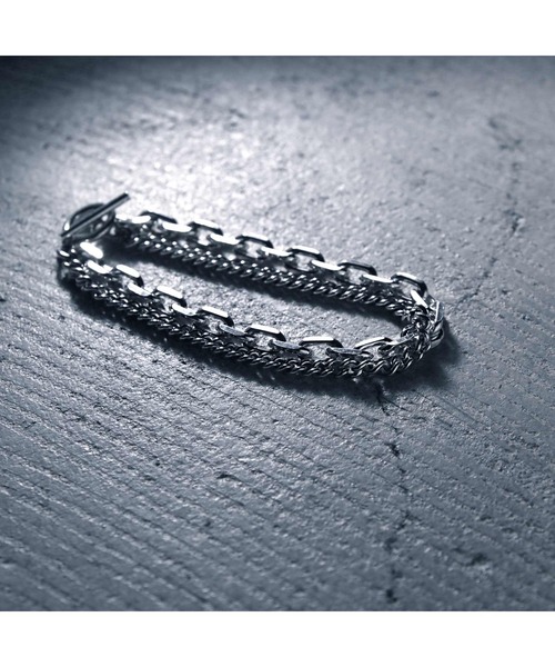 れしていたⓀ ブレスレット silver925 thick flat ＆ oval chain ...