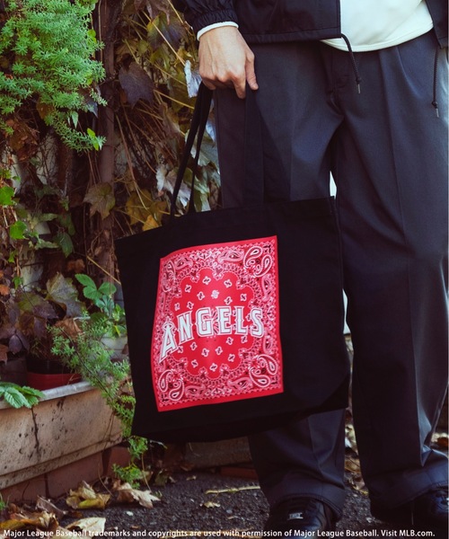 トートバッグ バッグ メンズ 「MLB」ANGELSバンダナスクエアロゴトートBAG｜zozo｜04