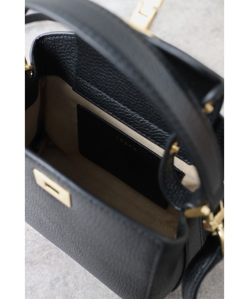 LOEKA ハンドバッグ ハンドル付き本革2WAYスモールショルダー
