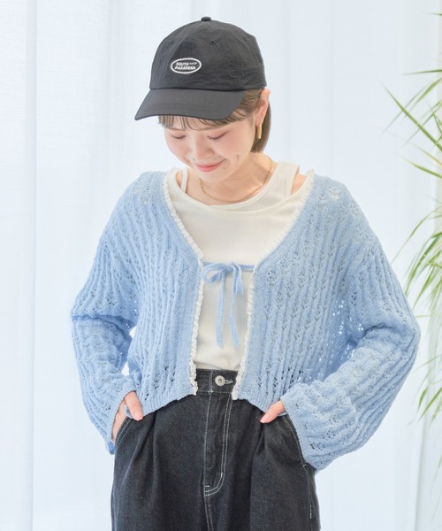 earth music&ecology カーディガン テープヤーンリボン