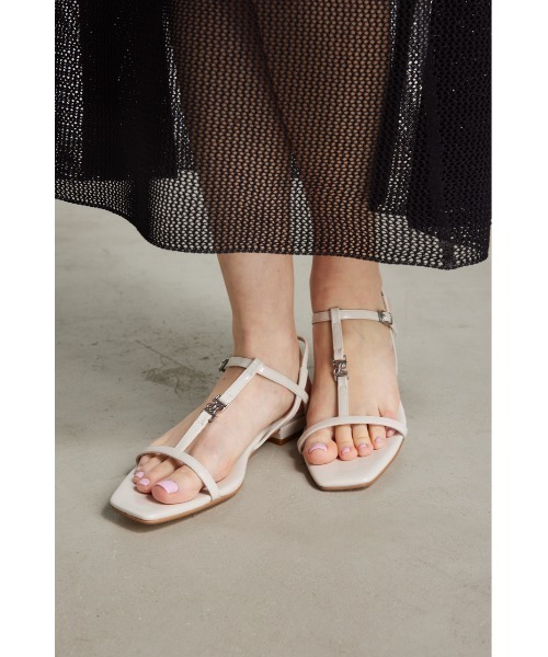 【 】ロゴ入りフラットサンダル rienda サンダル RRロゴフラットサンダル レディース : ZOZOTOWN