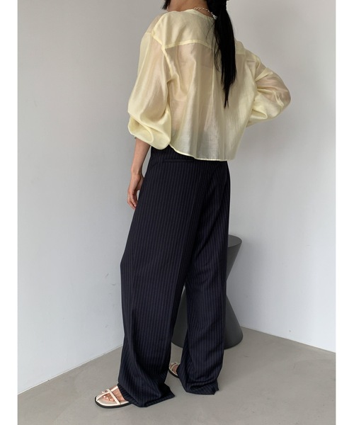 ブラウス シャツ 「DIDOT.」テンセル シアークロップド ブラウス レディース Didot.showroom ブラウス シャツ 「DIDOT.」テンセル シアー