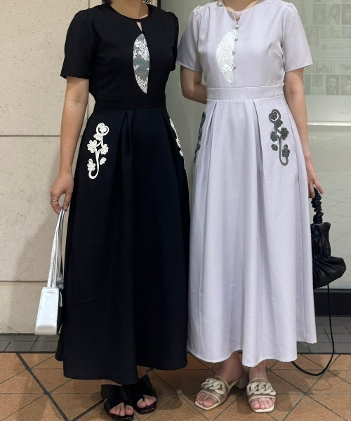 コード刺繍ワンピース