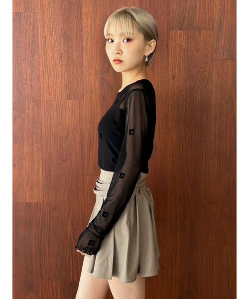EMMA & GAIA 売れ筋商品|||エマアンドガイア Tシャツ トップス レディース Tops Black EMODA tシャツ シアーフィットトップス レディース : ZOZOTOWN