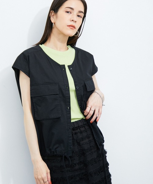 LE CERCLE par rope' ブラウス シャツ 裾ドロストノースリーブブラウス
