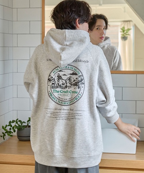 パーカー ヘビーウェイトファンクショナルUSAコットン ビッグシルエット バックプリントラグランスリーブプルオーバーパーカー「THE CRAFT CR | THE CRAFT CREW PRODUCTS | 23