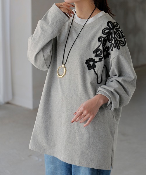 HUG.U（ハグユー） tシャツ 刺繍ロンT レディース : ZOZOTOWN Yahoo!店