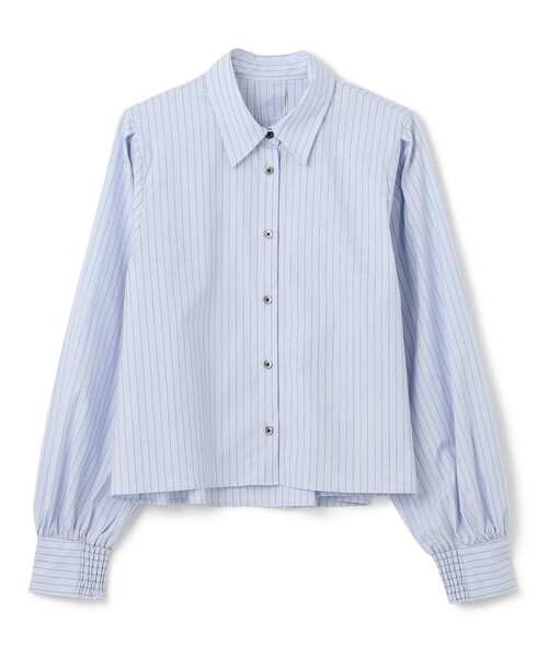 ブラウス シャツ 「抗菌防臭/洗える」ボリュームスリーブ クロップドシャツ レディース UNFILO ブラウス シャツ 「抗菌防臭/洗える」ボリュームスリーブ