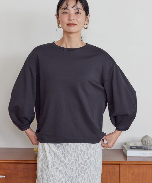 tシャツ ボリュームタックプルオーバー レディース ikka tシャツ 前後2WAY袖タックプルオーバー レディース