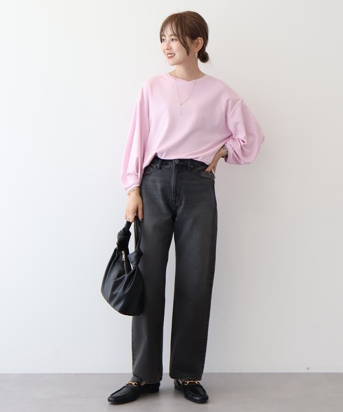 AMERICAN HOLIC tシャツ 7分袖タックスリーブカットプルオーバー