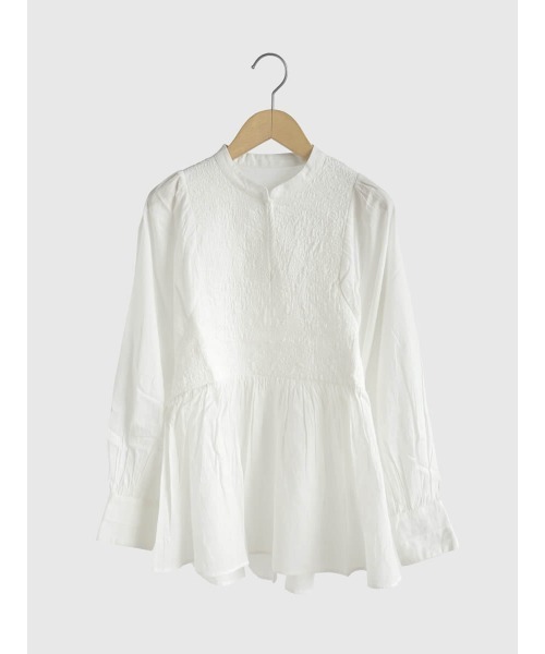 ブラウス シャツ Front embroidery peplum blouse レディース FIKA. ブラウス シャツ Front embroidery peplum blouse