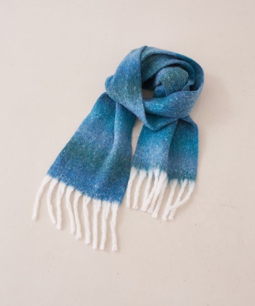 OVER フルチタンマフラー ブルーグラデーション collex（コレックス） マフラー ストール グラデーションマフラー