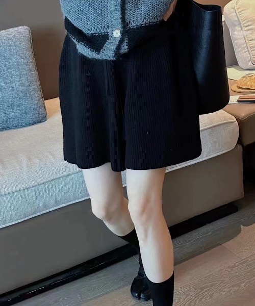 H.TOKYO パンツ ニットワイドショートパンツ レディース
