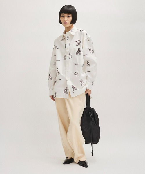 「ADAM ET ROPE'」 長袖シャツ 38 ホワイト レディース ADAM ET ROPE' ブラウス シャツ ロング＆ナローシャツ