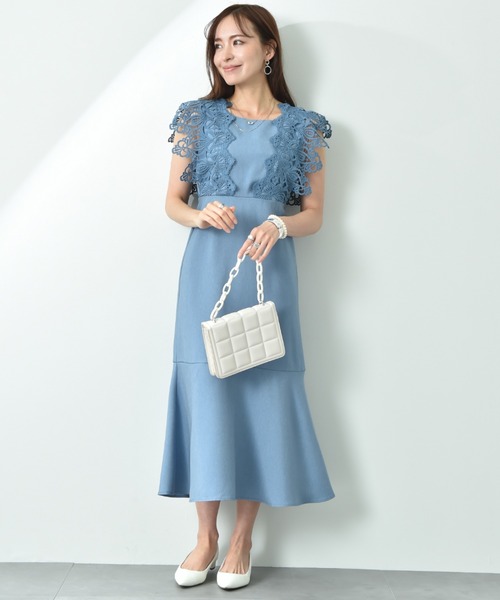 INTERPLANET（インタープラネット） ワンピース デニム風麻調合繊