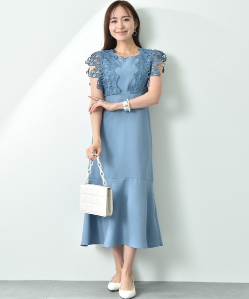 INTERPLANET（インタープラネット） ワンピース デニム風麻調合繊