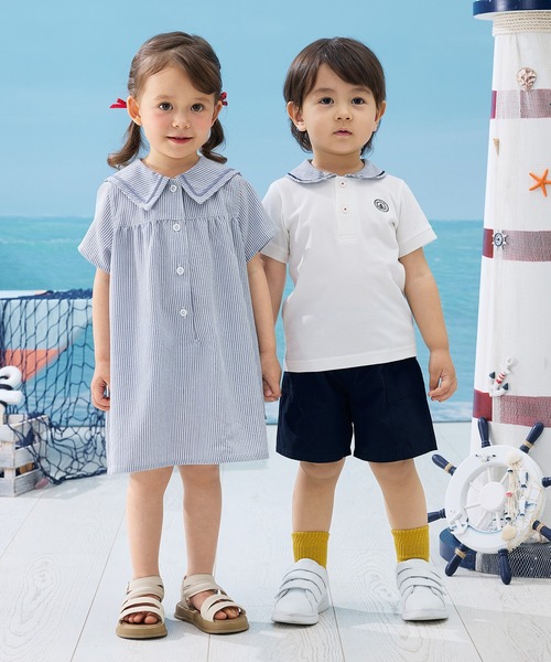 Combi mini ワンピース 半袖セーラー襟ワンピース（コードレーン