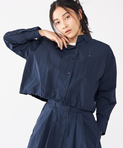 ブラウス シャツ ナイロンブルゾンシャツ レディース