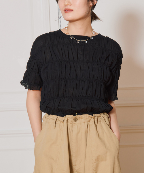 tシャツ 「HAKUJI」SHIRRING LONG SLEEVE PULLOVER/カットソー レディース HAKUJI｜ハクジ（レディース）のTシャツ/カットソー通販 - ZOZOTOWN