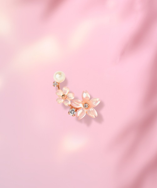 BLOOM（ブルーム） ピアス K10 ピンクゴールド ピンク蝶貝 さくら