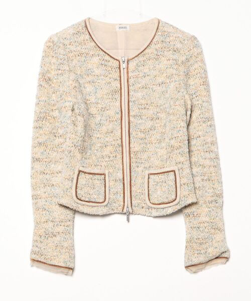 FOXEY BOUTIQUE フォクシーブティック ジャケット ベージュ 40 FOXEY BOUTIQUE 「FOXEY BOUTIQUE」 ノーカラージャケット 40 ベージュ